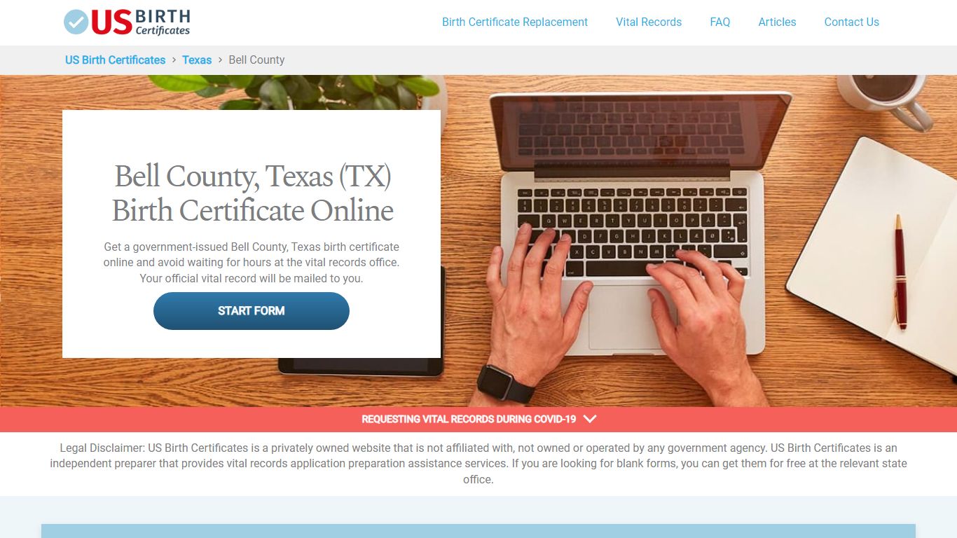 Bell County, Texas (TX) Birth Certificate Online